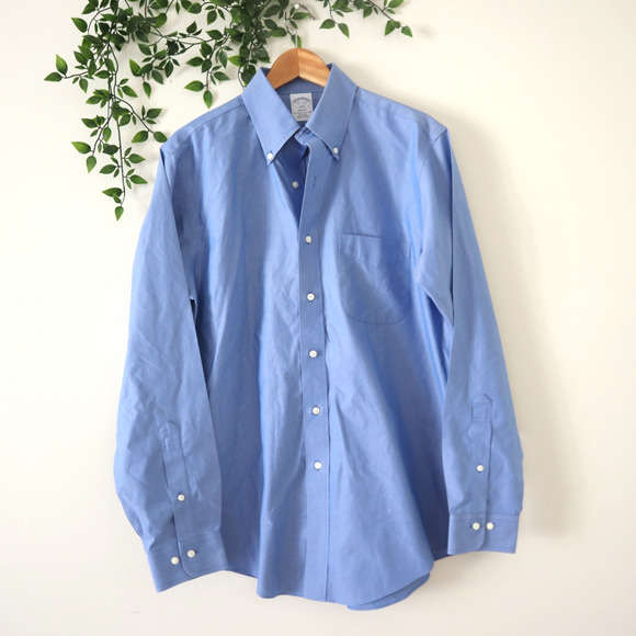Brooks Brothers Men's Regent Non Iron Blue Button Down Shirt 15 1/2 - 4/5 - Picture 1 of 4